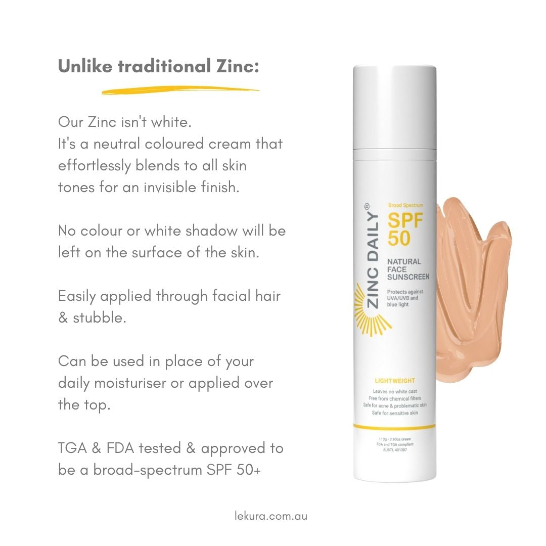 Zinc Daily® SPF 50 Natural Face Sunscreen (RRP $65.00)